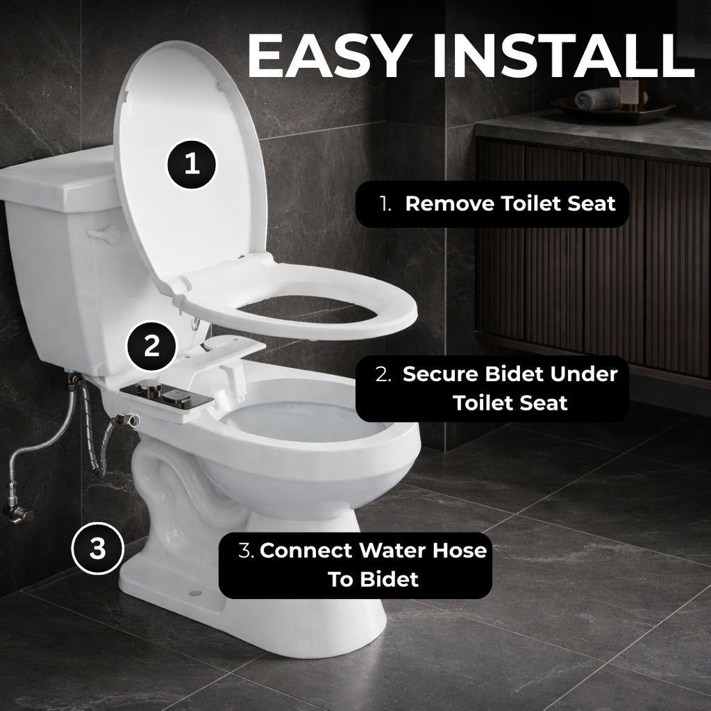 Premium Bidet Toilet Seat Attachment with Dual Spray Cleansing