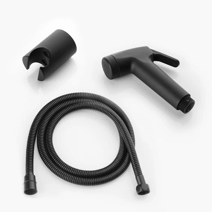 Elevate Your Hygiene Routine with the Stylish Black Handheld Bidet Sprayer Set - Complete with Hose and Holder