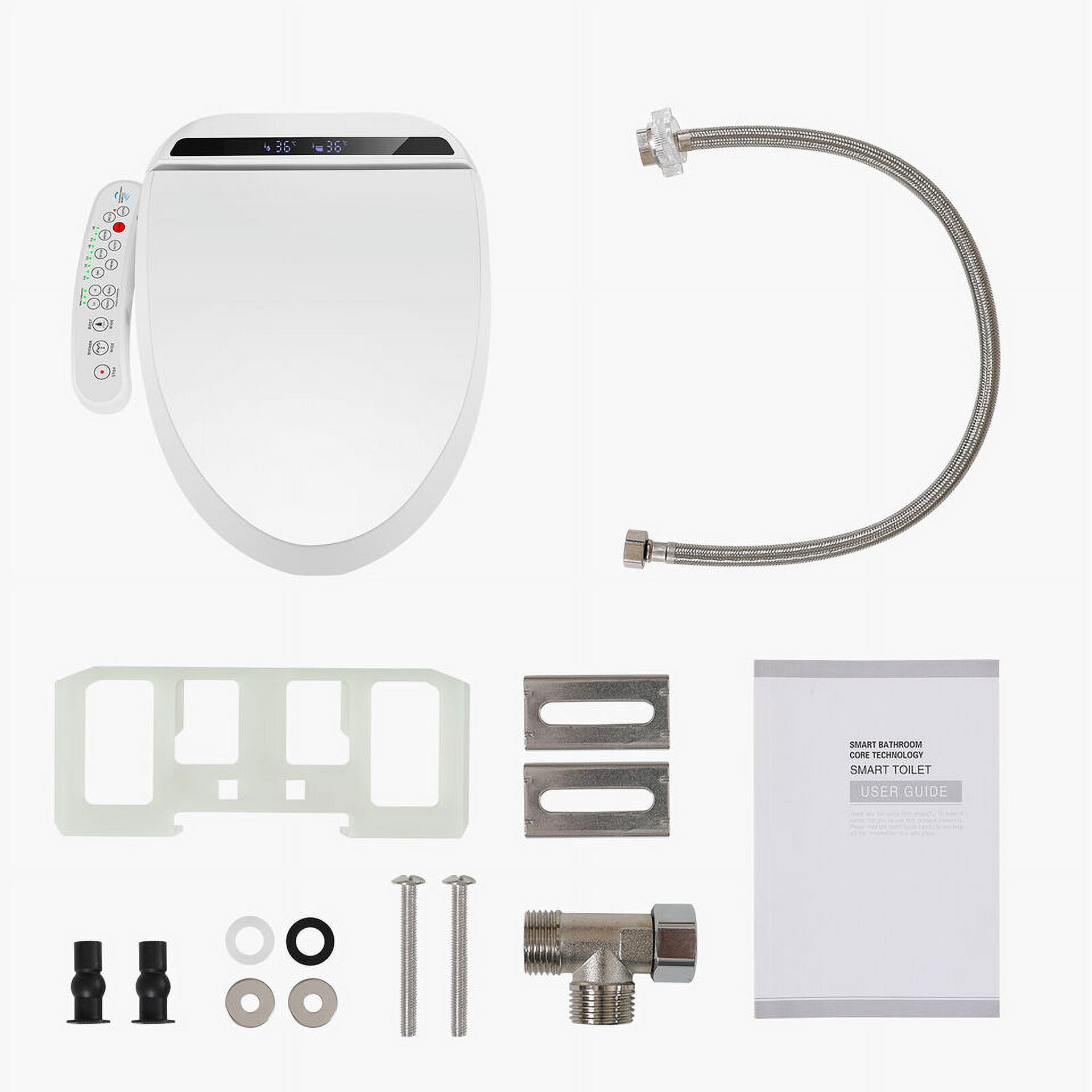 Premium Heated Electric Bidet Toilet Seat with LED Lighting - Luxurious Comfort in White