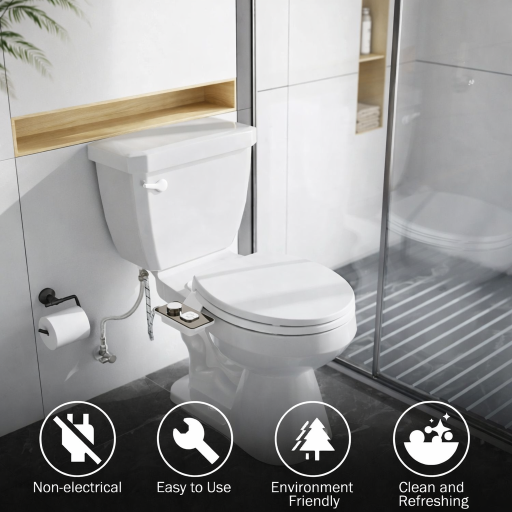 Premium Bidet Toilet Seat Attachment with Dual Spray Cleansing