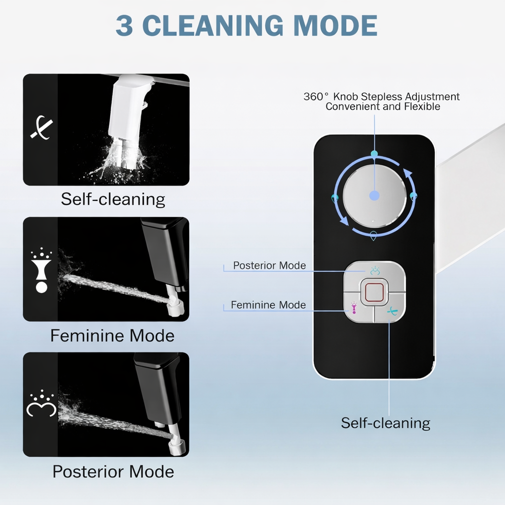 Premium Bidet Toilet Seat Attachment with Dual Spray Cleansing