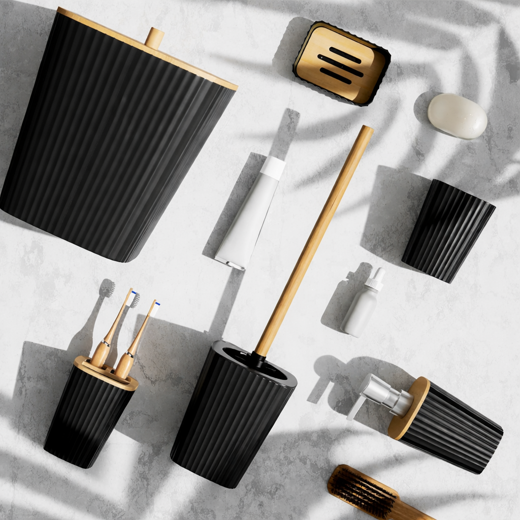 Designer Inspired 6 Piece Bathroom Accessories Collection